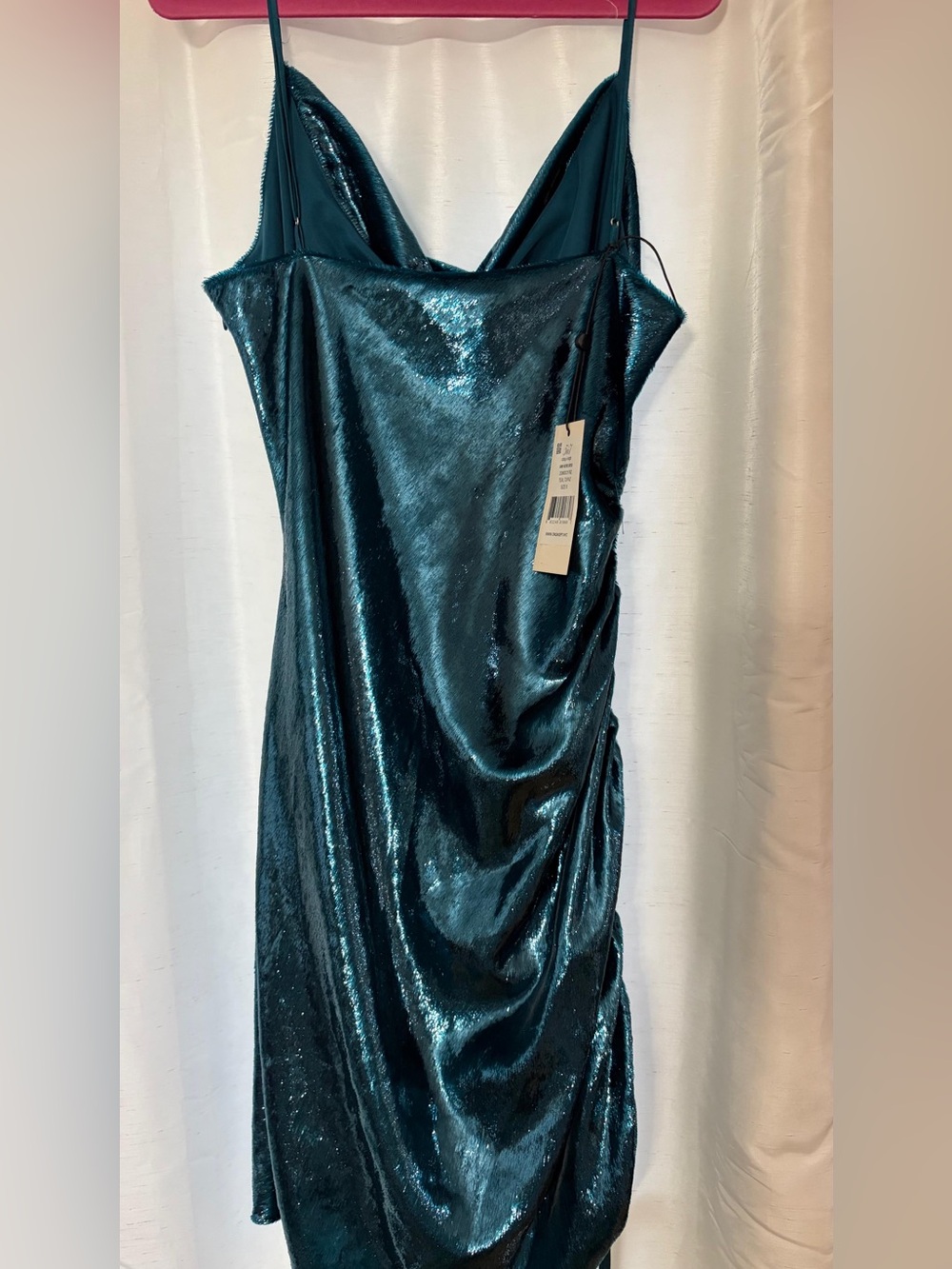 Cinq a Sept shiny Astrid  Teal Slip Dress - Women